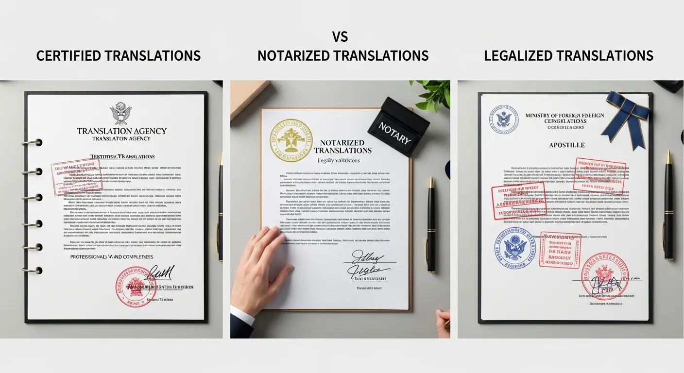 Certified vs Notarized vs Legalized Translations