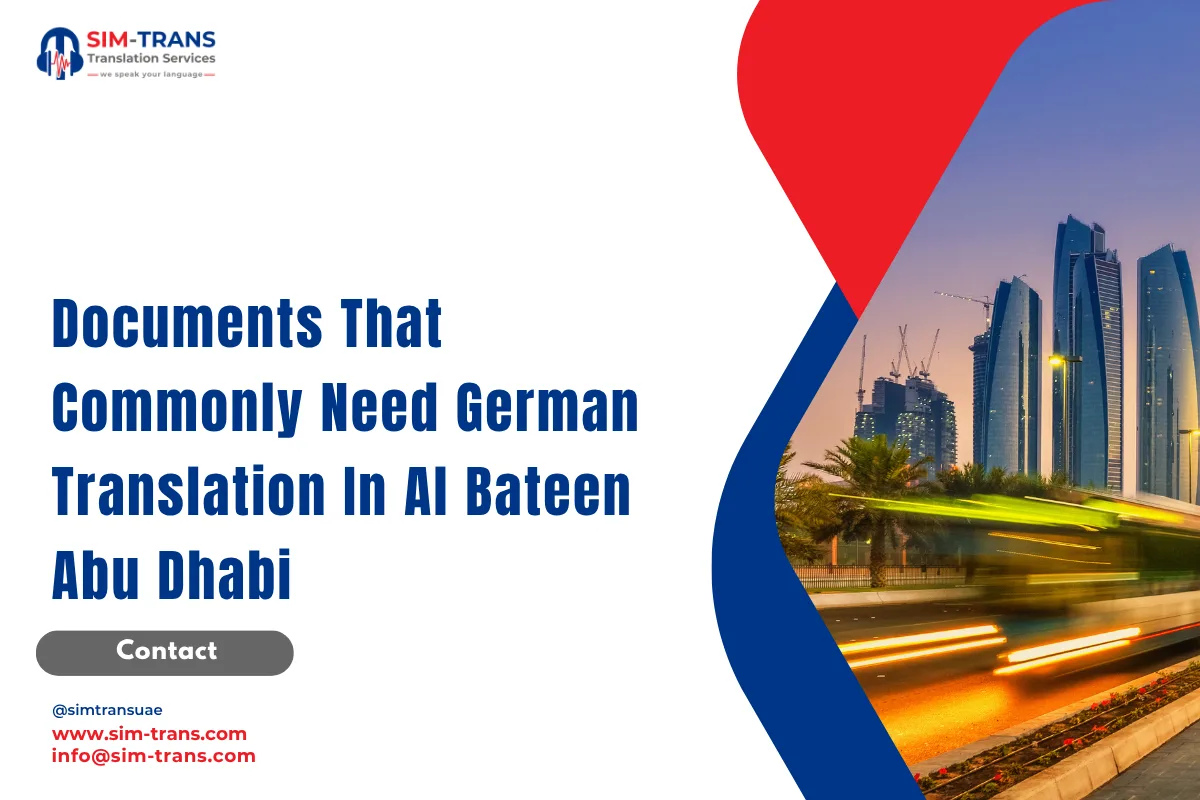 Documents That Commonly Need German Translation In Al Bateen Abu Dhabi