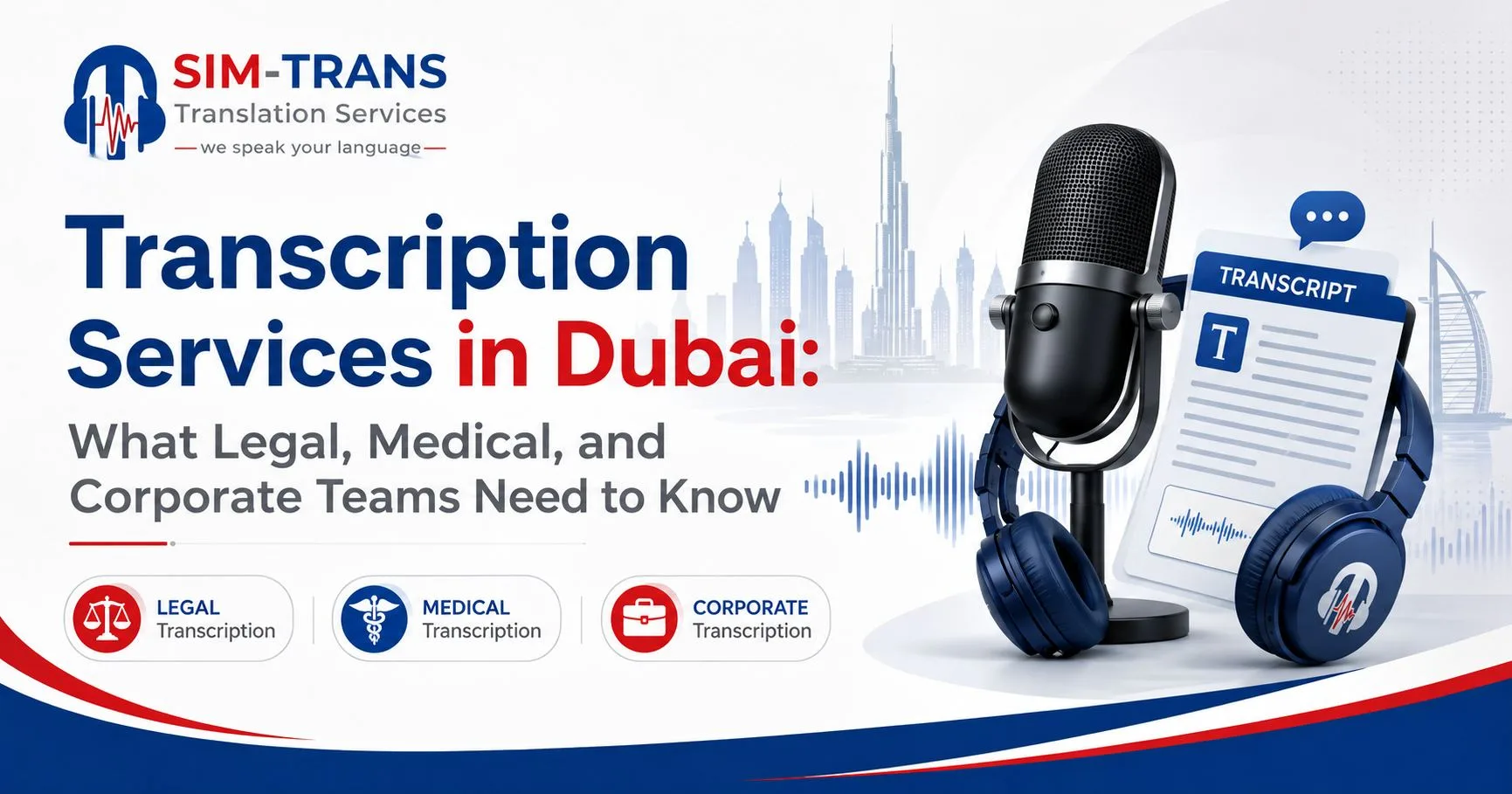 Transcription Services in Dubai: What Legal, Medical, and Corporate Teams Need to Know